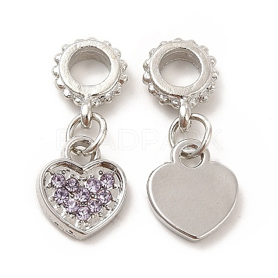 Rack Plating Alloy Rhinestone European Dangle Charms PALLOY-P289-14P-01-1