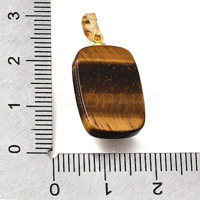 Natural Tiger Eye Pendants G-T151-02H-1