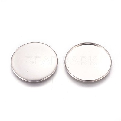 Tarnish Resistant 304 Stainless Steel Plain Edge Bezel Cups STAS-E460-10P-30mm-1