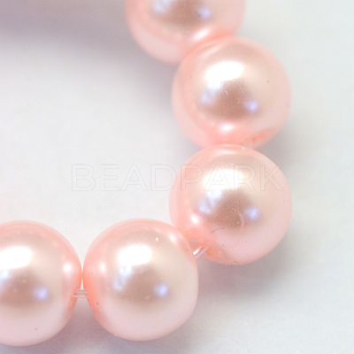 Baking Paint Pearlized Glass Pearl Round Bead Strands HY-Q003-4mm-70-1