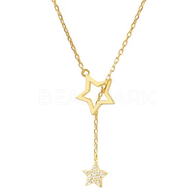 Star Alloy Crystal Rhinestone Lariat Necklaces for Women FS-WG0CF7B-01-1