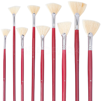9Pcs Sector Painting Brush AJEW-GF0004-56-1