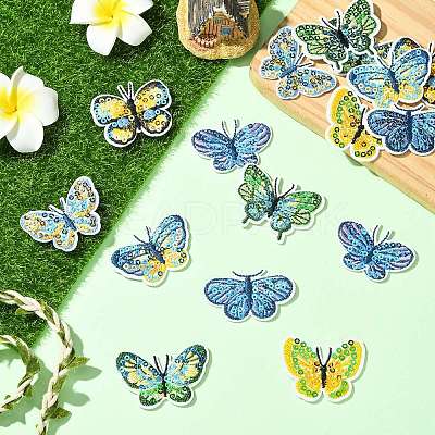16Pcs 8 Styles Polyester Iron on Clothing Patches PATC-CJ0001-05-1