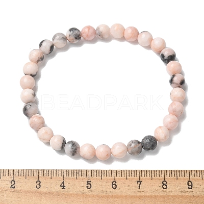 Natural Zebra Jasper Bead Stretch Bracelets X-BJEW-K212-A-035-1