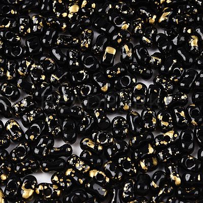 Picasso Spray Painted Glass Seed Beads SEED-T006-04-40-1