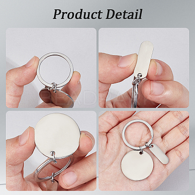 30Pcs Stainless Steel Keychain KEYC-BBC0001-01-1