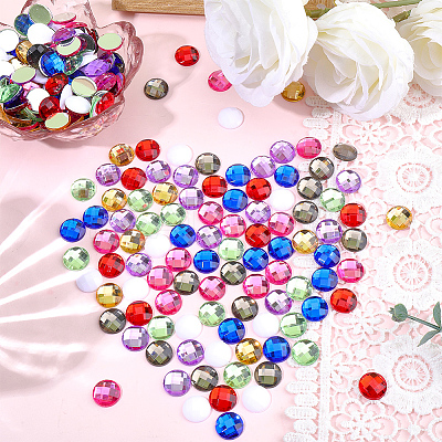240Pcs 8 Colors Acrylic Rhinestone Cabochons GACR-CY0001-01-1