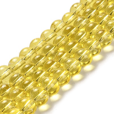 Drawbench Transparent Glass Beads Strands GLAD-Q012-8mm-06-1