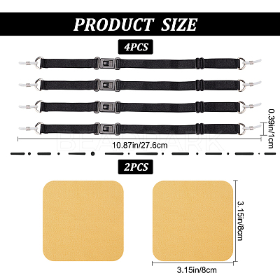 4Pcs Nylon Adjustable Sports Eyeglass Strap with Buckle AJEW-GF0006-70-1