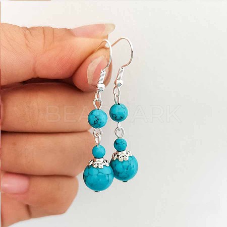 Blue colored stone gourd earrings with a unique temperament LG8440-2-1