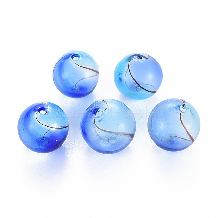 Transparent Handmade Blown Glass Globe Beads X-GLAA-T012-33A-03-1