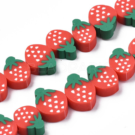 Handmade Polymer Clay Bead Strands CLAY-R069-01G-03-1