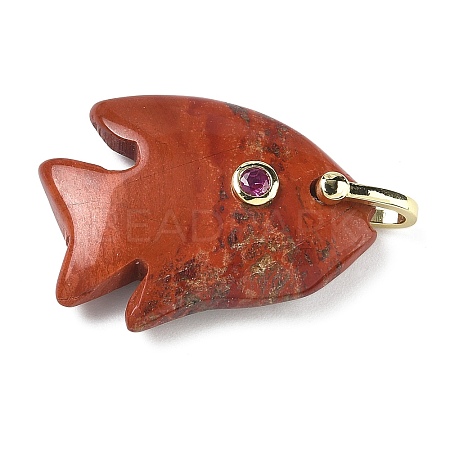 Natural Red Jasper Carved Pendants G-G460-01G-10-1
