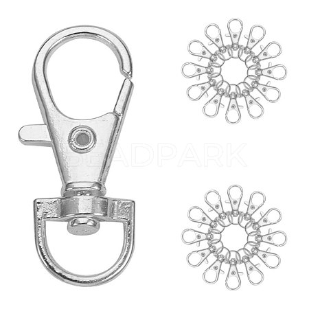 Alloy Swivel Lobster Claw Clasps PALLOY-PH0006-01S-1