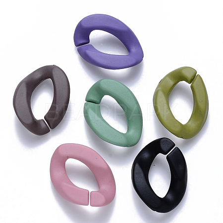 Opaque Spray Painted Acrylic Linking Rings OACR-S036-001A-I-1-1