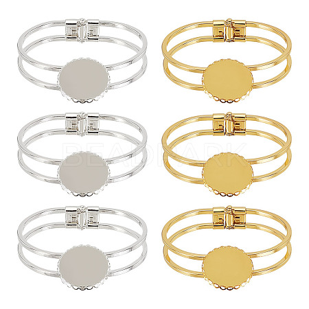 6Pcs 2 Colors Brass Bangle Makings FIND-GO0002-78-1