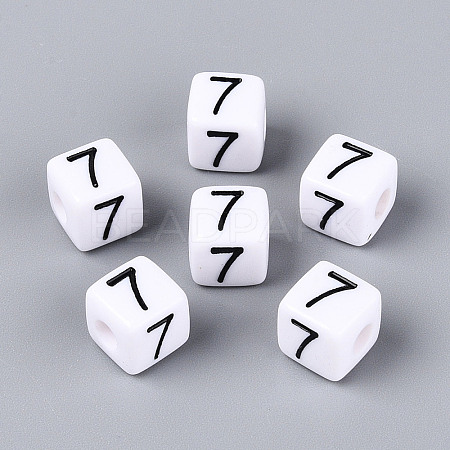 Opaque Acrylic European Large Hole Beads SACR-N020-01B-08-1