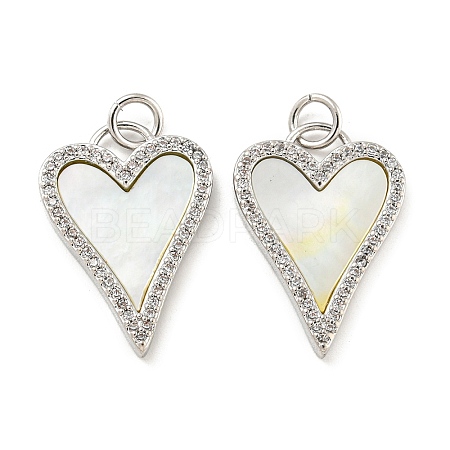 Brass Micro Pave Clear Cubic Zirconia Pendants X-KK-L211-015P-01-1