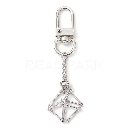 304 Stainless Steel Empty Stone Holder Chain Pouch Pendant Decorations HJEW-JM01887-02-1