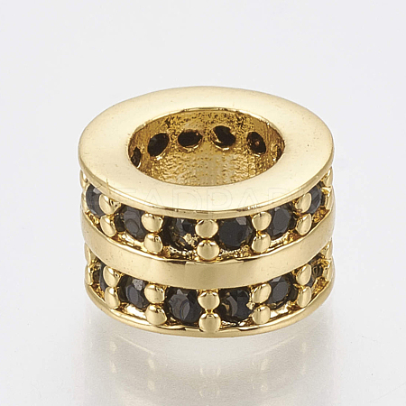 Brass Micro Pave Cubic Zirconia Beads ZIRC-S058-86G-1