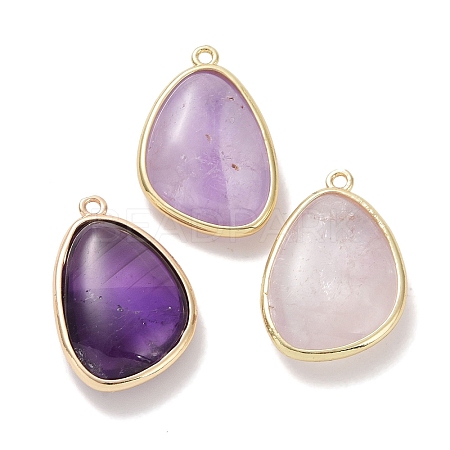 Natural Amethyst Pendants G-G012-06G-01-1