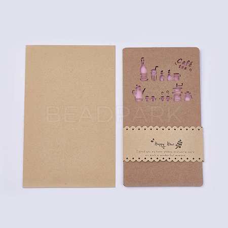 Kraft Paper Greeting Cards and Kraft Paper Envelopes DIY-K007-02F-1