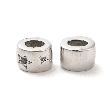 Brass Micro Pave Cubic Zirconia Beads KK-Q773-02P-03-1