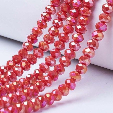 Electroplate Glass Beads Strands EGLA-A044-P8mm-B22-1