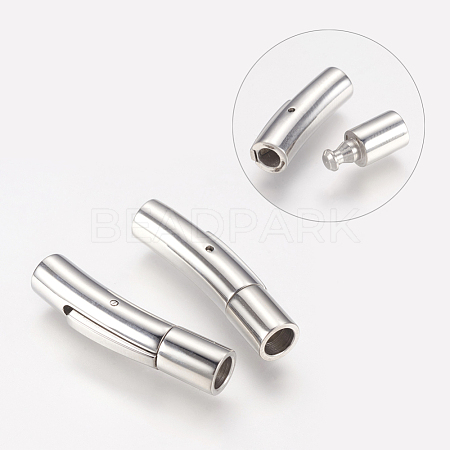 Tube 304 Stainless Steel Bayonet Clasps X-STAS-Q033-1-1
