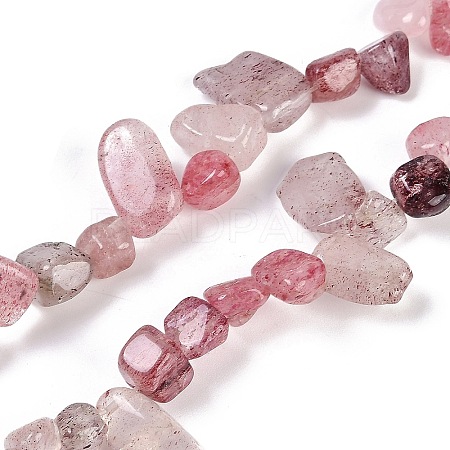 Natural Strawberry Quartz Nuggets Beads Strands G-B125-A20-01-1