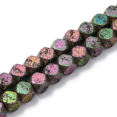 Electroplated Natural Lava Rock Beads Strands G-A256-C01-01A-1