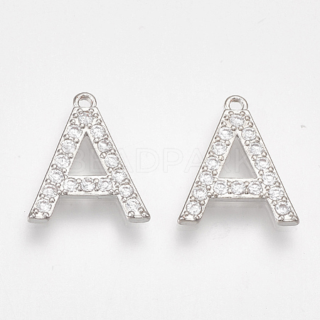 Alloy Micro Pave Cubic Zirconia Charms ZIRC-T007-JA299-A-1