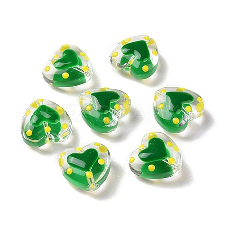 Glass Heart Beads LS-GLAA-D005-01C-1