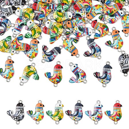 60Pcs Printed Alloy Connector Charms FIND-YW0006-71-1