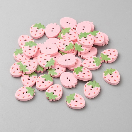 50Pcs 2-Hole Wood Buttons BUTT-WH20007-004-1