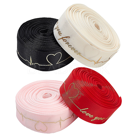 40 Yards 4 Colors Polyester Ribbon SRIB-CP0001-01-1