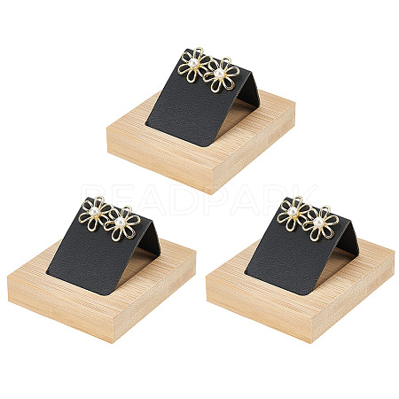 3Pcs Rectangle Wood Earring Display Stands EDIS-DR0001-05B-1