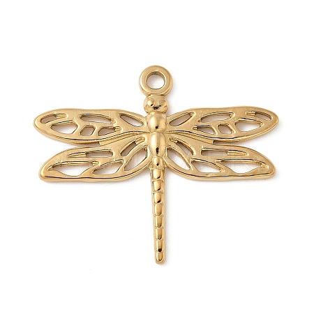 304 Stainless Steel Dragonfly Pendants STAS-S186-08D-G-1