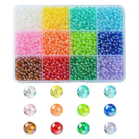 2400Pcs 12 Colors Eco-Friendly Transparent Acrylic Beads TACR-YW0001-97-1