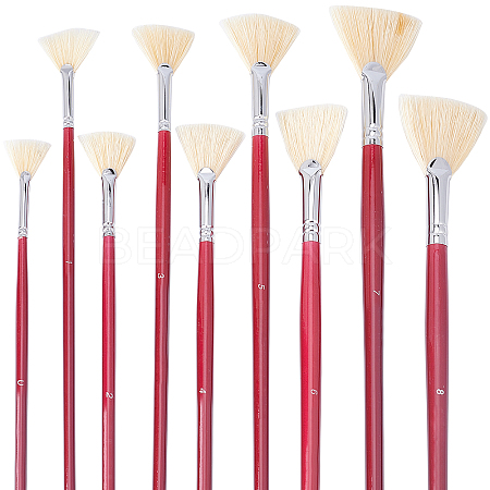 9Pcs Sector Painting Brush AJEW-GF0004-56-1