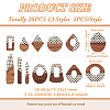 26Pcs 13 Styles Printed Opaque Resin & Walnut Wood Pendants RESI-TA0001-89-11