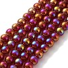 Electroplated Natural Red Agate Beads Strands G-Z038-B04-01AB-1