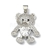 Brass Micro Pave Cubic Zirconia Pendants ZIRC-F137-01P-1