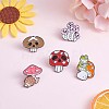 5Pcs 5 Style Skull Mushroom & Hedgehog & Frog Enamel Pins JBR092A-3