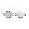 Tarnish Resistant 304 Stainless Steel Cabochon Connector Settings STAS-F191-15P-D-2