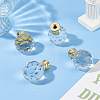 Glass Crystal Lamp Finials with Iron Finish Base FIND-WH0148-176B-7