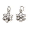 Brass Micro Pave Clear Cubic Zirconia Charms CU-CBA6E4E-05P-1