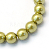 Baking Painted Pearlized Glass Pearl Round Bead Strands X-HY-Q330-8mm-43-2