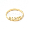 Ion Plating(IP) 304 Stainless Steel Word Mom Adjustable Ring for Mother's Day RJEW-L107-032G-2