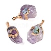 Raw Rough Natural Amethyst Pendants G-T138-175B-1